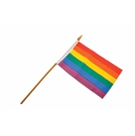 Rainbow 10 x 15 cm. Stick Flag